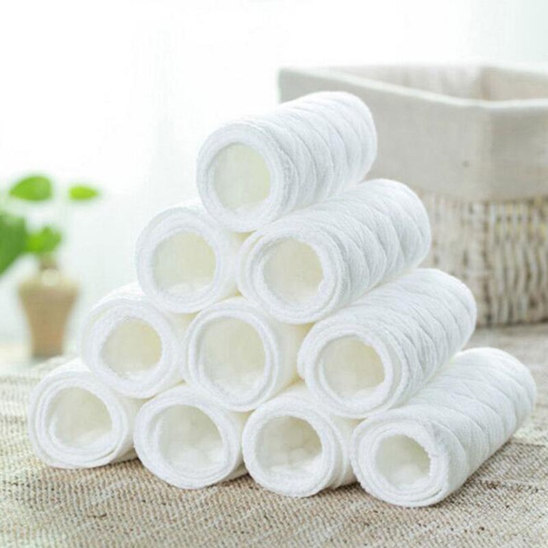 10Pcs/lot Diaper Nappy Liners Reusable Baby Infant Newborn Cloth Insert Three Nappies Layers Cotton Baby Care Products